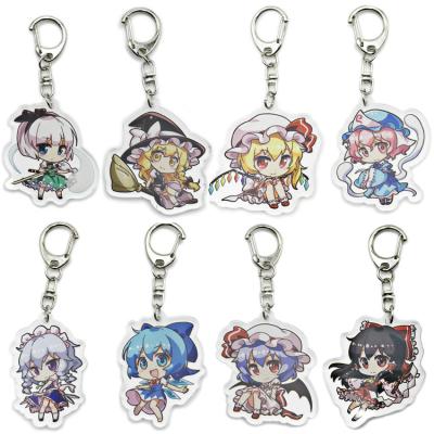 China Souvenir Shape Custom White Printed Clear Anime Acrylic Key Chain for sale