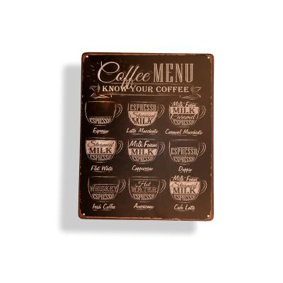 China Custom printed design of Europe logo advertising metal sign cafe nostalgic advertising plate aluminum tin sign plaque for wall deco for sale