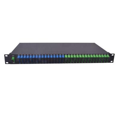 China FTTH 1U 1310 1490 Rack Mount WDM PON Module With 32 Way Optical Splitter For CATV 1550nm for sale