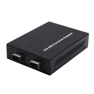 China 10G Ethernet Fiber Optic 10G OEO 3R Repeater 10GB Media Converter SFP To SFP Slot For 10Gbase Ethernet for sale