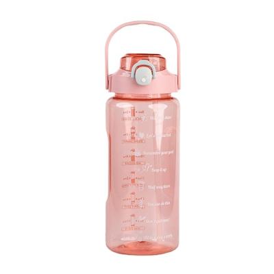 China 64oz 32oz Timescale BPA Free Large Capacity Water Bottle Plastic Fitness Camp Straw Mug Viable Portable Custom for sale