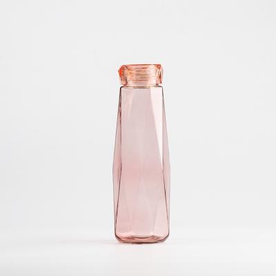 China 2022 400ml/14OZ Custom Viable Large Capacity Glass Water Bottle Logo Heat Resistant Clear Glass Water Bottle for sale