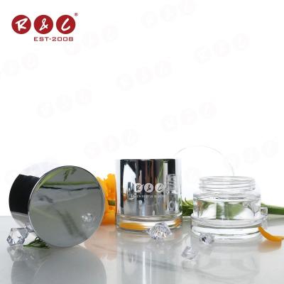 China Personal Skin Care Packaging High Cap Mini High Borolicate Heat Resistant Glass Jar Accept Customization Wholesale Clear Unique Glass Jars for sale