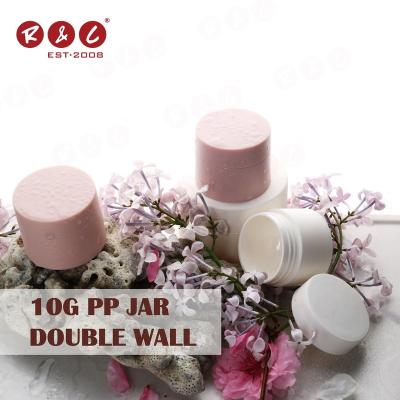 China Cosmetic hot sale luxury quality stock round raw material walled replaceable frosted empty white pp plastic cosmetic cream jar for sale