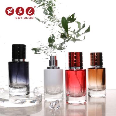 China Personal Care Women Men Frosted Square Shape Red Empty 10ml 30ml 50ml Spray Flat Glass Perfume Bottles Bottle For Sale for sale