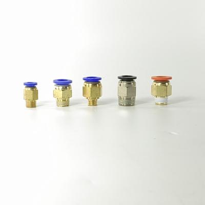 China Hotels Factory Air Connectors PC 4-01 Pc4-m8 NPT G Bsp Fit Copper Pneumatic Wire Fitting for sale