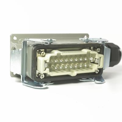 China Application: 12 fiber Shielded Connectors Power Signal Adapter HAN Plug Rectangular Connector for sale