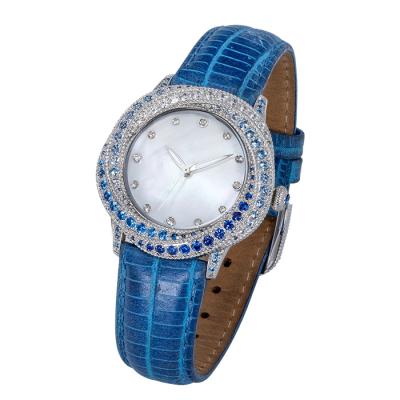 China 2022 high end luxury water resistant woman moissanite watch watch customize logo lady quartz jewelry diamond personal watch for sale