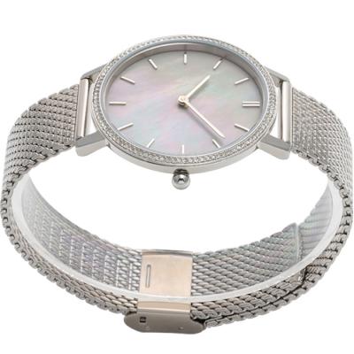 China Water Resistant Factory Supply Private Label Crystal Women Watch Ultrathin Lady Quartz Movement Mesh Band Thin Wrist Watch for sale