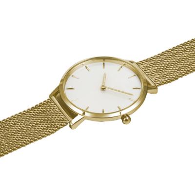 China Hot Selling Trendy Quartz Stainless Steel Gold Fashion Design Water Resistant Designer Luxury Slim Elegant Business Women Watch for sale