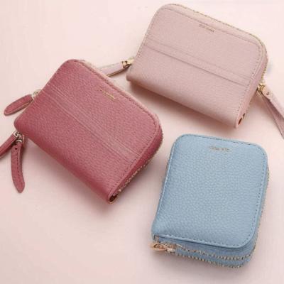 China Fashion Custom Slim Leather Card Holder Handmade Travel Purse For Women for sale