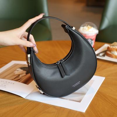 China 2024 New Cowhide Crescent Bag Underarm Bag Half-moon Bag Single Shoulder Handbag Genuine Leather for sale