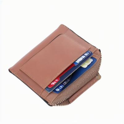 China Pu Leather Card Holder Women Zip Pocket Wallet Card Holder Pu Leather Rfid Wallet Purse Holder for sale