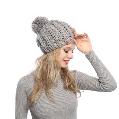 China Character Winter Hats For Woman Thicker Beanies Ball Knitted Hat Warmer Hood Casual Hat for sale