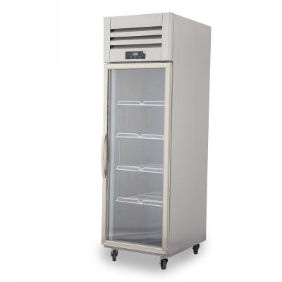 China High Quality Stainless Steel Equipment Kitchen Deli Restaurant Single Glass Door Display Refrigerator for sale