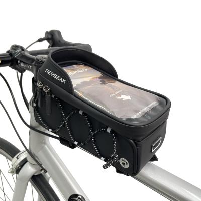 China Universal Adjustable PU REYGEAK Polyester+ PVC Bicycle Bike Phone Bag GPS Tube Handlebar Handlebar Bags Mobile Phone Frame Bag Recycling Navigation for sale