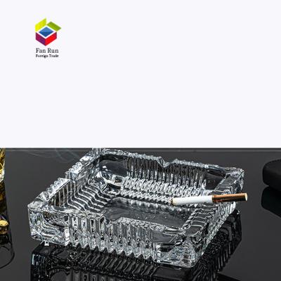 China Square Shinning Clear Square Crystal Cigar Ashtray Shape Cigar Glass Ashtray for sale