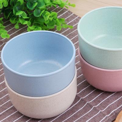 China Viable Wheat Straw Tableware Bowl Rice Soup Noodle Roll Set Small Plastic Bowl PP Tableware Practical Gift for sale