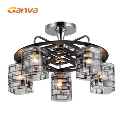 China Indoor High Quality Chrome E27 Iron Pendant Light Indoor Mounted Pendant Lamp With 5 Lights for sale