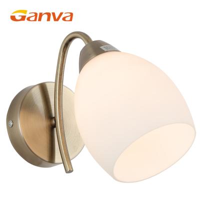 China GANVA Restaurant 220v 60w Round Modern Energy Saving Classic Antique Glass Wall Lamp for sale