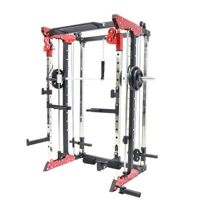 China FlagWorld Smith Indoor Mechanic Power Rack Training Weightlifting Power Cage Bench Press Commercial Lat Lower Gym Multi Rack for sale