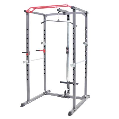 China FlagWorld Multi Function Indoor Commercial Weightlifting Station Power Rack Home Power Squat Cage with Lat Advancement System for sale