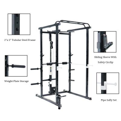 China FlagWorld Indoor Power Traction-UPS Rack Stretching Training Gym Fitness Accessories Equipment Adjustable Barbell Rack Power Squat Rack for sale