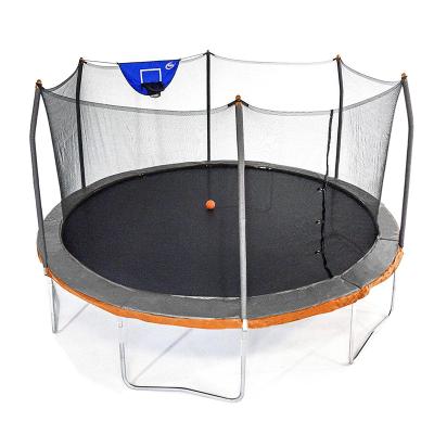 China With Protective Net Heavy Duty Trampolines 15 Foot Jump Dip Round Kids Spring Trampoline With Safety Fencing Net for sale