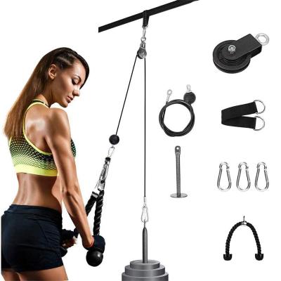 China FlagWorld Fitness LAT Wire Rope Pulley Lift System Home Gym Adjustable Length Use With Loading Chain Solid Pin For DIY Home Garage for sale