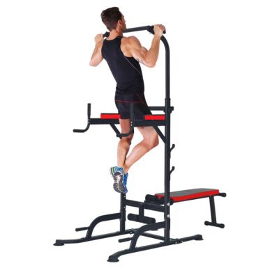 China 2021 Gym Multi Function Pull Up Dip Bar Stand Squat Power Tower Stand Up Heavy Duty Press Bench With Dumbbell Bench for sale