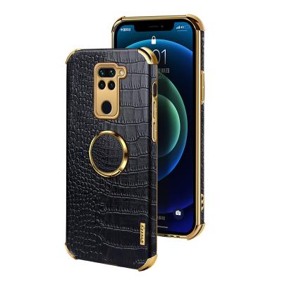 China Shockproof For Redmi Note9 Pro Crocodile Pattern Metal Ring Stand Leather Case Shockproof Note 10 9s 8T 8 For Xiaomi Redmi Note 9 Back Cover for sale