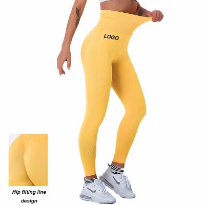 China OEM Abdomen Hip Lift Women Tight Yoga Pants 2022 Tight Waist Antibacterial Custom Fitness High Logo Leggings for sale