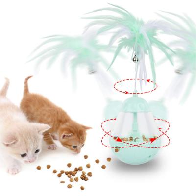 China Viable cat toy-feeding rocker, electric interactive toy with self-spinning feather for sale