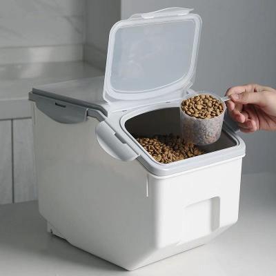 China New Flip Top Bucket Storage Clear Food Storage Pet Food Viable Moisture Proof PP Sealing Dry Pet for sale