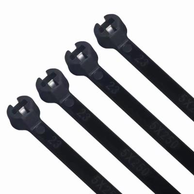 China Steel Plate Lock Nylon Stainless Steel Cable Tie for sale