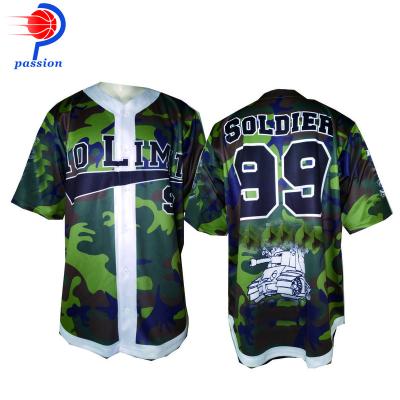 China Breathable Spailkrete Brand Team Baseball Jerseys OEM Custom High Quality Professional Adult Boys Camouflage Baseball Shirt for sale