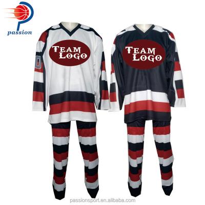 China Regular Mens Moisture Wicking 100% Polyester Cut Adult Team Wear Ice Hockey Jerseys Customizable for sale