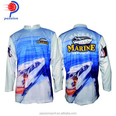 China Antibacterial UV Protection High Performance Customizable Fully Sublimation Printed Tournament Fishing Shirts for sale