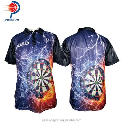 China Quick Dry 100% Polyester Fabric Sublimation Men Dart Shirts Team Dart Polo for sale