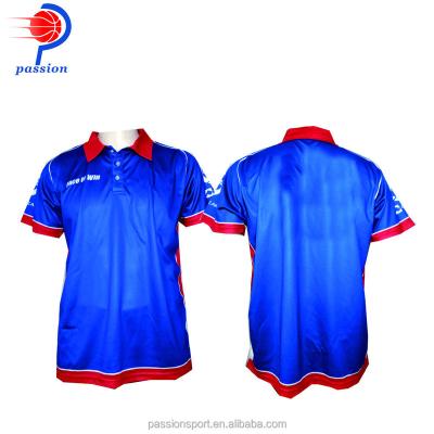 China Breathable Custom Sublimation Blue Motorcycle Shirts Polyester Racing Crew Polo Shirt for sale