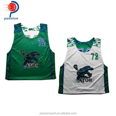 China Reversible 100% Polyester Fabric Wholesale Sublimation Custom Team Lacrosse Aprons Lacrosse Tank Top for sale