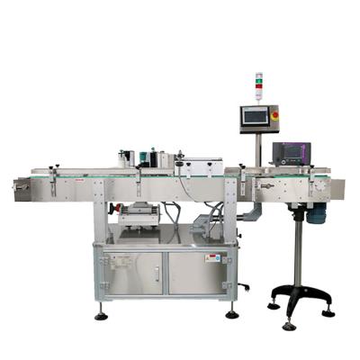 China Automatic CLOTHING Labeling Machine On Round Container With Date Printer for sale