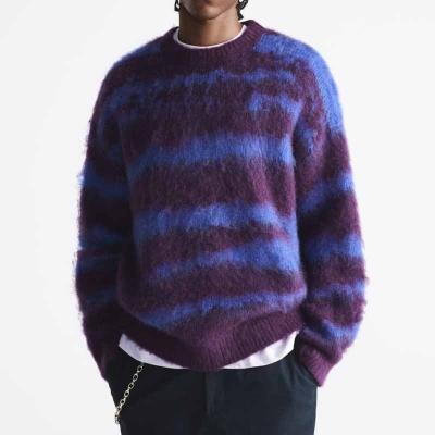 China YUNXUN Anti-wrinkle Men's High Quality Custom Winter Wool Blend Warm Pullover Designer Knitted Fuzzy Jacquard Sweater for sale