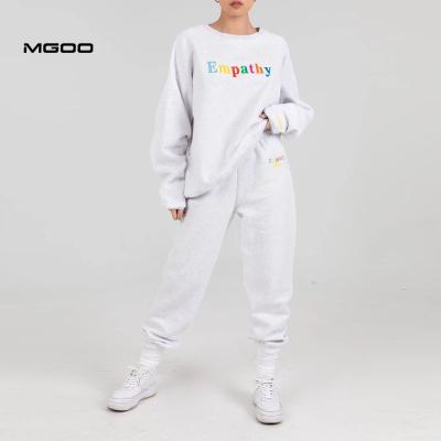 China Custom Women Multicolor Gray Anti-Wrinkle MGOO Polyester Sweatshirt Logo Embroidery Sweatshirt Soft Cotton for sale