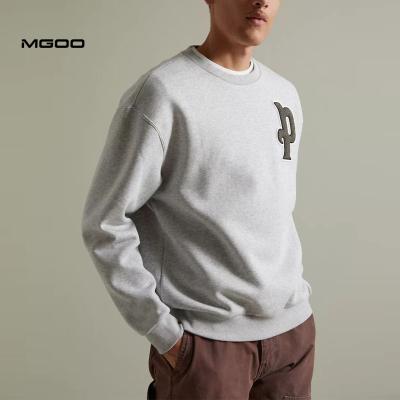 China MGOO Anti-pilling Texts Towel Embroidery Custom 100% Men's Crewneck Sweatshirt Classic Cotton Sweatshirt for sale