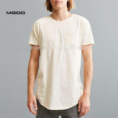 China Anti-pilling new fashion men plain curvy edge tee aplet pocket T-shirts summer short sleeve top for sale