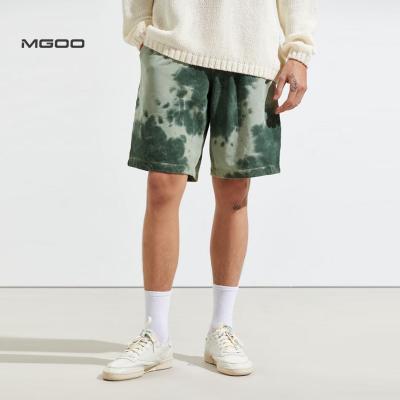 China Custom Anti-Wrinkle MGOO Tie Dye Tank Top Shorts Logo Embroidered Casual Knit Shorts for sale