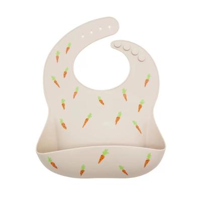 China PVC Free Waterproof Silicone Baby Bib With With Food Catcher Baby Silicone Bibs Wholesale Feeding Supplies for sale