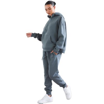 China New Hoodie 60% Polyester Cotton 40% Oversize Hoodie Women's Long Sleeve 2 Pieces Tracksuit Bottoms for sale