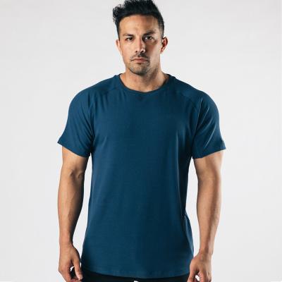 China Anti-Wrinkle Wholesale Men Ribbed Short Sleeve Fitness T-Shirt Clothes On Custom Logo Sportswear Plain T-Shirts for sale